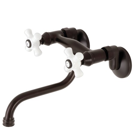 Kingston Brass KS616ORB Two-Handle Wall Mount Bathroom Faucet, Oil Rubbed Bronze KS616ORB